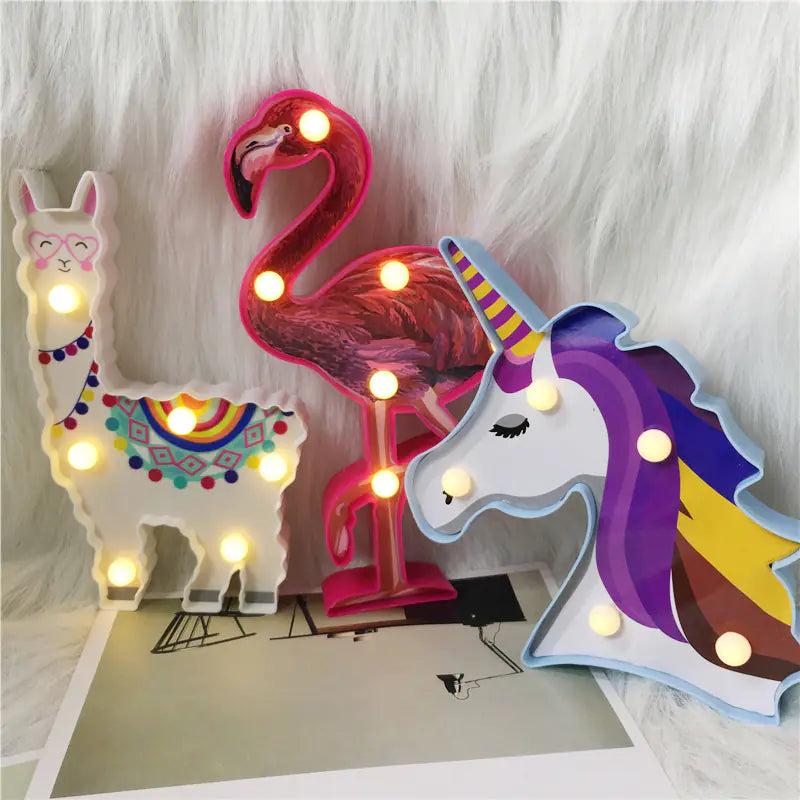 Creative LED Flamingo Shaped Light, Unicorn Lamp