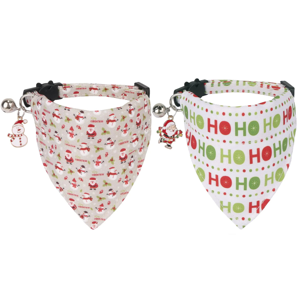 Christmas Cat Collar with Bandana 2 Pack